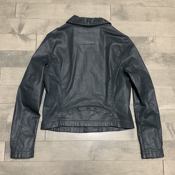 AG Adriano Goldschmied Biker Motorcycle Coated Jacket - Blackslick - Medium - Picture 9 of 12